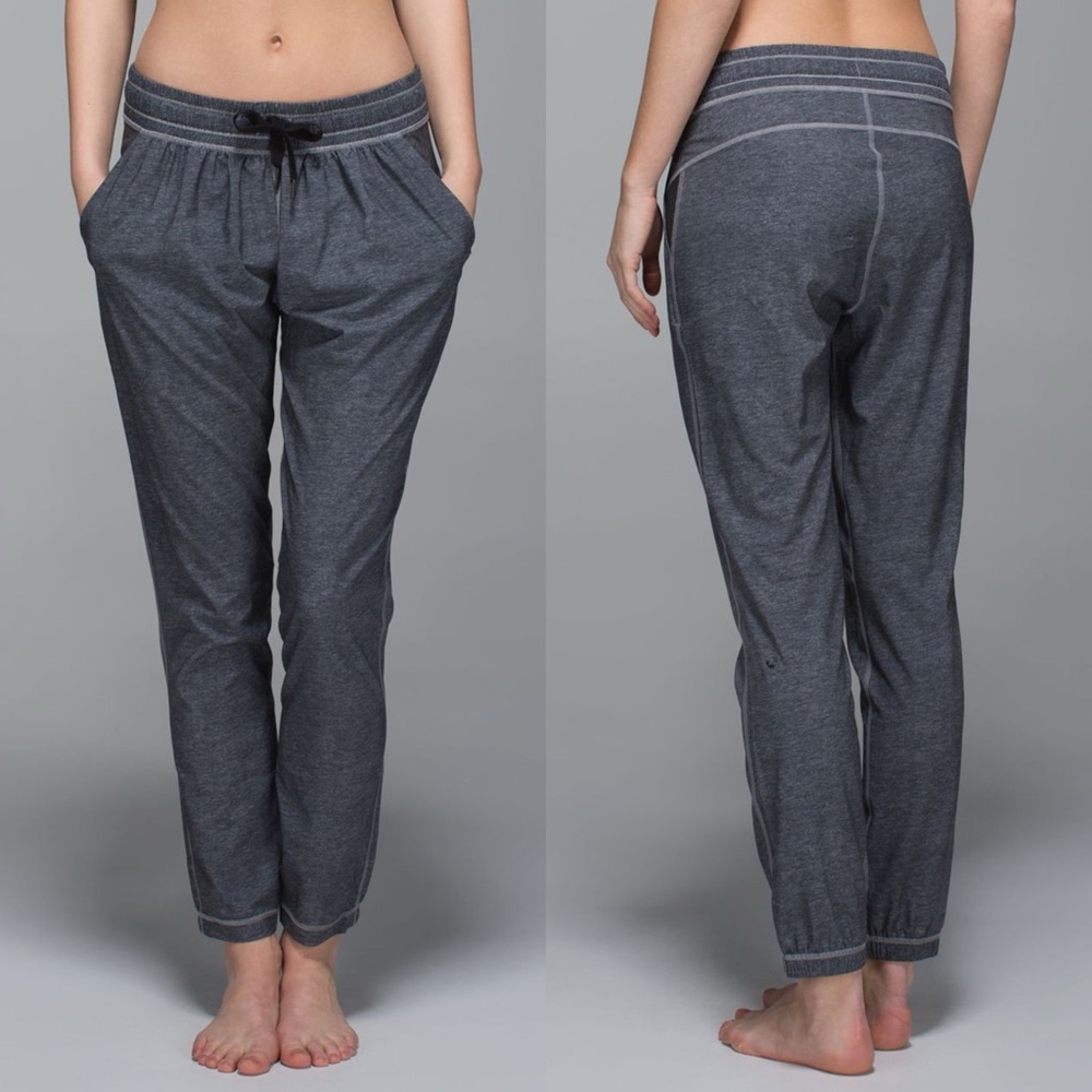 Lululemon Namaskar Pant II Sz 6 In Heathered Texture Printed Greyt Deep Coal